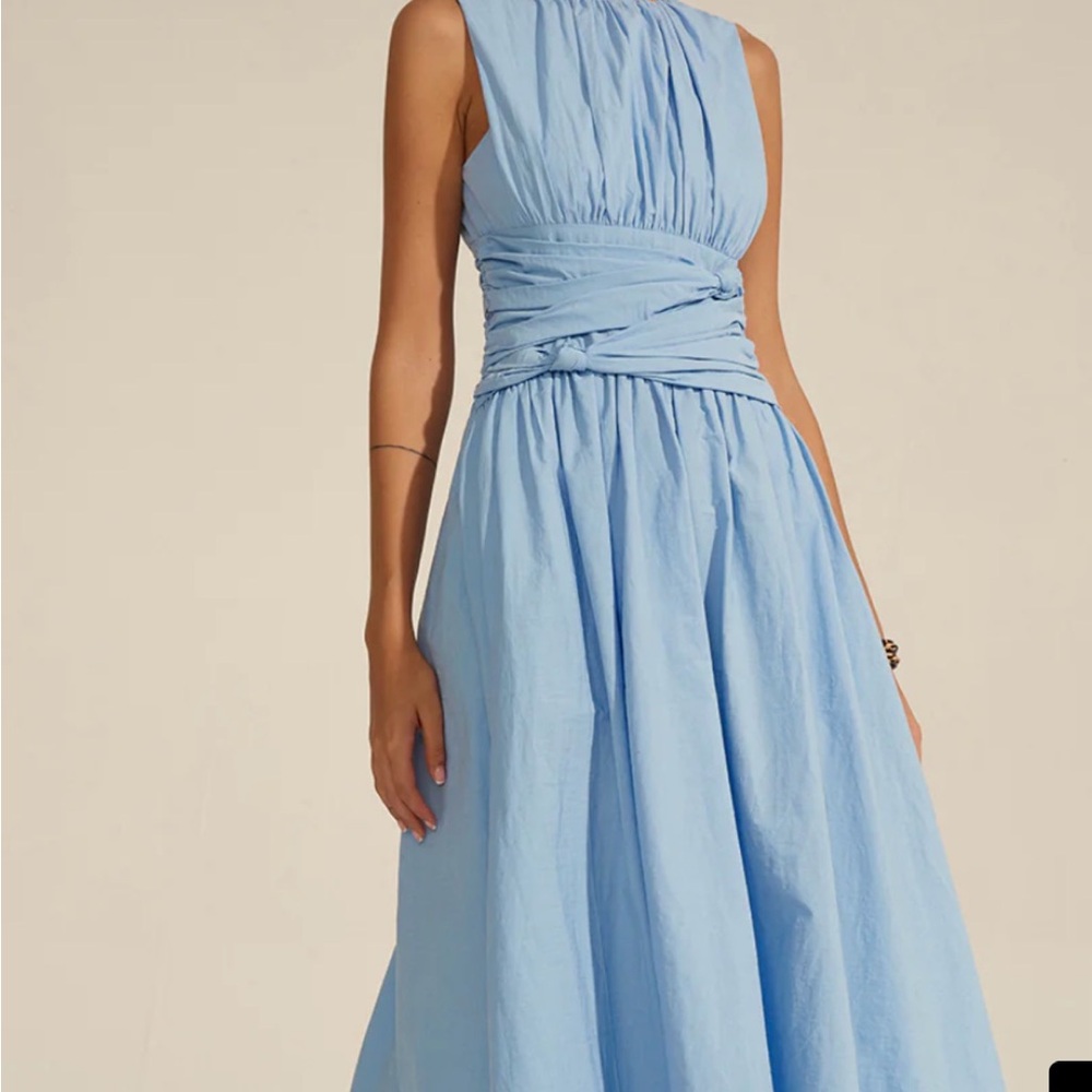 Commense NWT Rushed Waist Maxi Dress Light Yellow size small - Picture 7 of 9